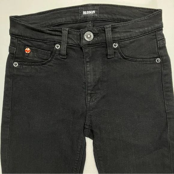 Hudson Jeans Nico Midrise Super Skinny Black Denim Size 24 25 26 - Picture 10 of 11
